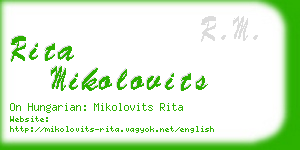 rita mikolovits business card